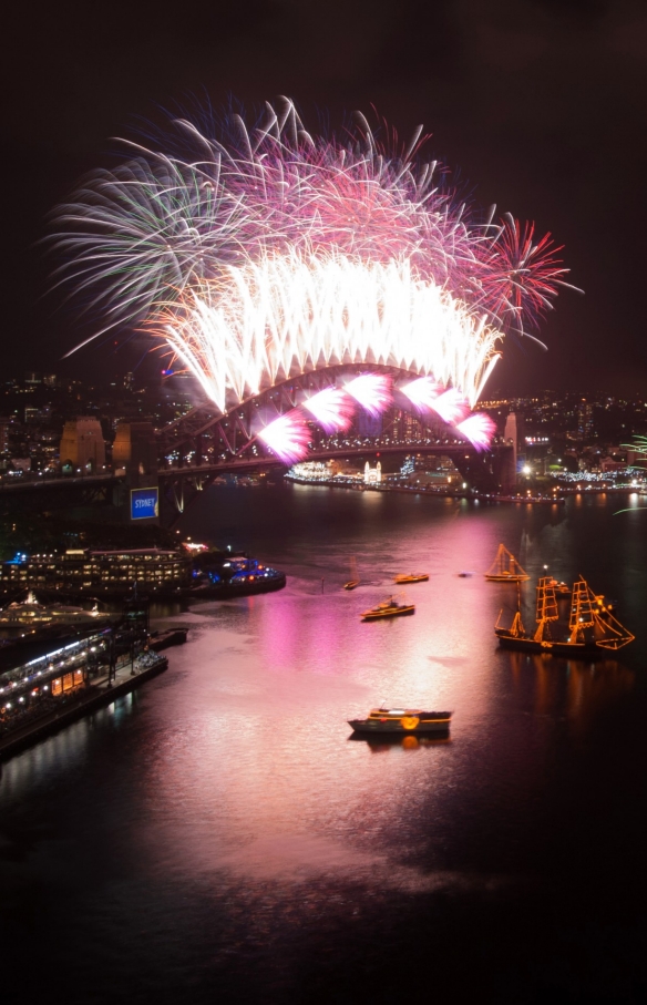 Silvesterfeuerwerk, Sydney Harbour, New South Wales © City of Sydney