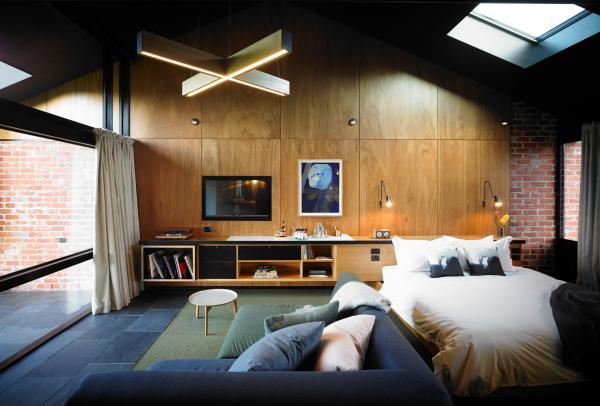 Interieur eines Zimmers im Brae in Birregurra, Victoria © Brae