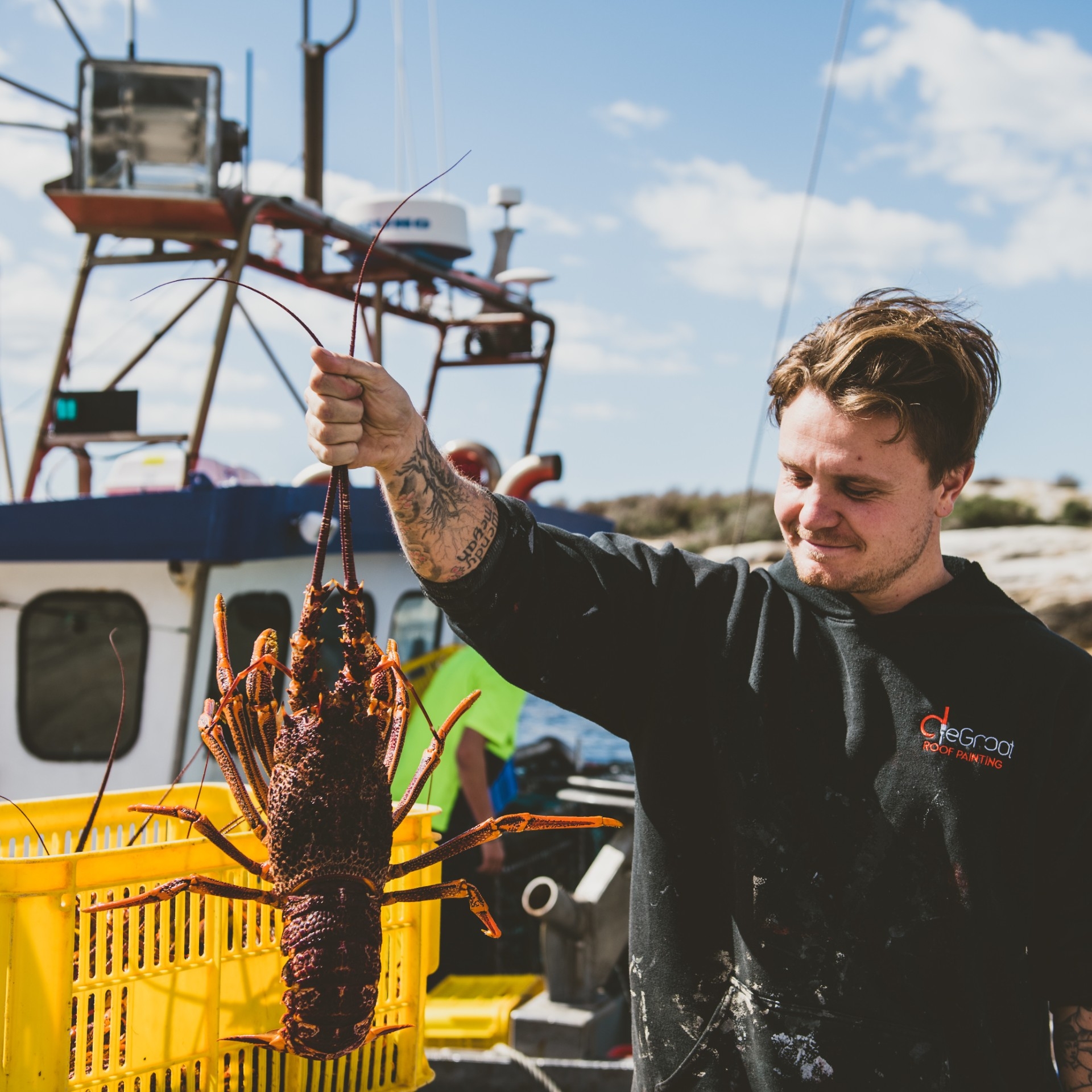 Krebs am Kai, Bicheno, Tasmanien © Stuart Gibson