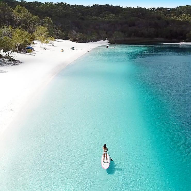 Paddleboarding on K’gari © Tourism and Events Queensland