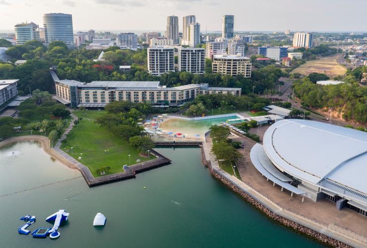 Aerial view over Darwin’s Waterfront Precinct © Tourism NT/Summersite