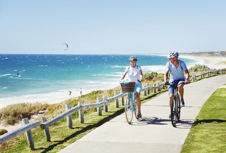 Cycling, Cottesloe Beach, Perth, WA © Tourism Western Australia