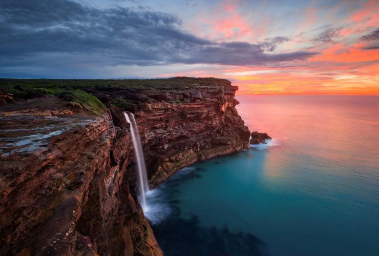 Sunrise at Curracurrong Falls and Eagle Rock in the Royal National Park, Sydney © Destination NSW