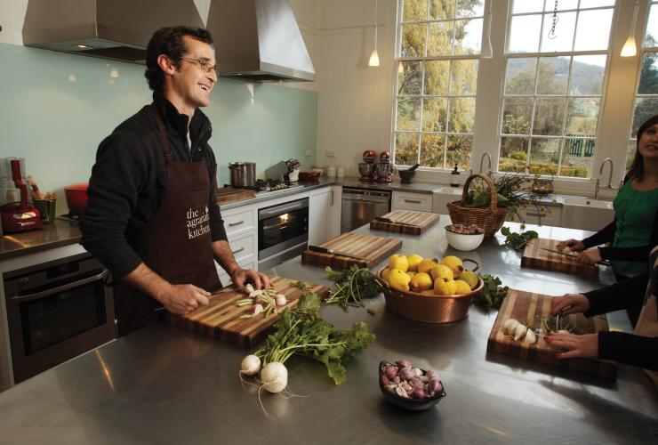 Cooking class kitchen at the Agrarian Kitchen Cooking School & Farm © Tourism Tasmania/Peter Whyte Cooking class kitchen at the Agrarian Kitchen Cooking School & Farm © Tourism Tasmania/Peter Whyte