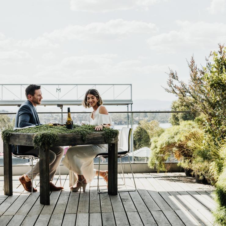 Couple dine at The Source restaurant at the Museum of Old and New Art © Adam Gibson