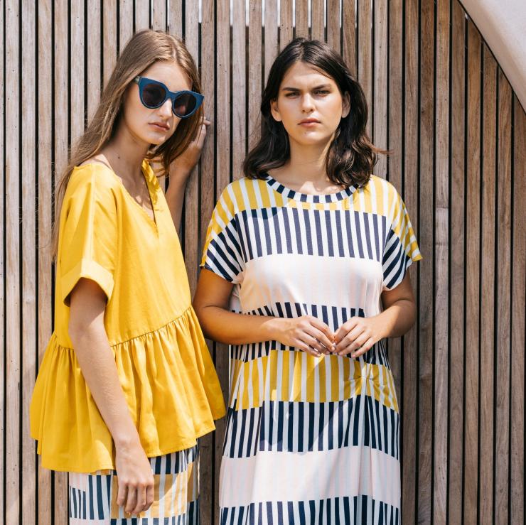 Two models wearing the designer label Elk in Melbourne © ELK Two models wearing the designer label Elk in Melbourne © ELK