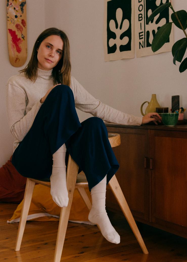 Woman at home in loungewear by Vege Threads in Melbourne © Tané Meiring Woman at home in loungewear by Vege Threads in Melbourne © Tané Meiring