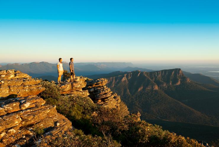 Couple stands on Mt William enjoying a view of the Grampians in Victoria © Robert Blackburn Couple stands on Mt William enjoying a view of the Grampians in Victoria © Robert Blackburn