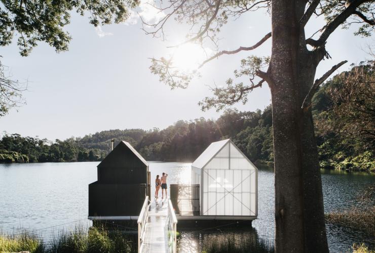 Floating Sauna, Derby, TAS © Floating Sauna Lake Derby/Anjie Blair