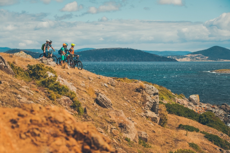 Mountain biking, Maria Island National Park, Tasmania © Flow Mountain Bike