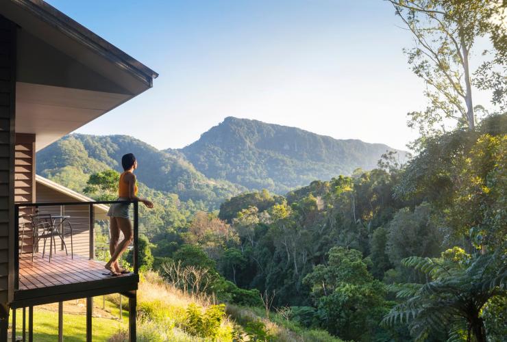 Woman on balcony looks out over the Currumbin Valley at Eden Health Retreat © Eden Health Retreat Woman on balcony looks out over the Currumbin Valley at Eden Health Retreat © Eden Health Retreat