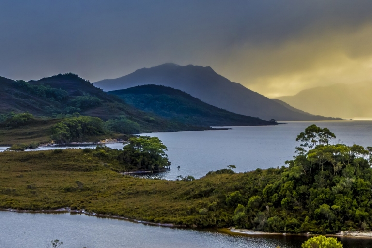 Lake Pedder, Scotts Peak and Mt Solitary, South West Tasmania © Alan Long