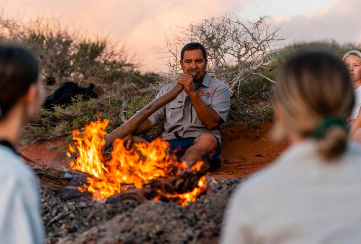 Let the didgeridoo give you goosebumps on a night safari with Wula Gura Nyinda Eco Cultural Adventures © Tourism Australia