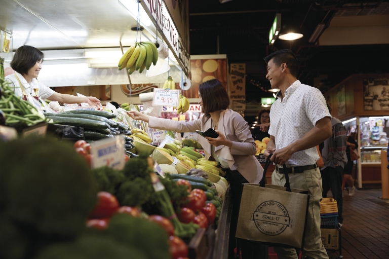 Couple purchasing produce at the Adelaide Central Market , Adelaide, South Australia © Ryan Cantwell Couple purchasing produce at the Adelaide Central Market , Adelaide, South Australia © Ryan Cantwell