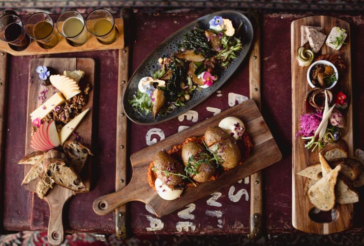 Aerial view of charcuterie boards at Willie Smith's Apple Shed © Samuel Shelley