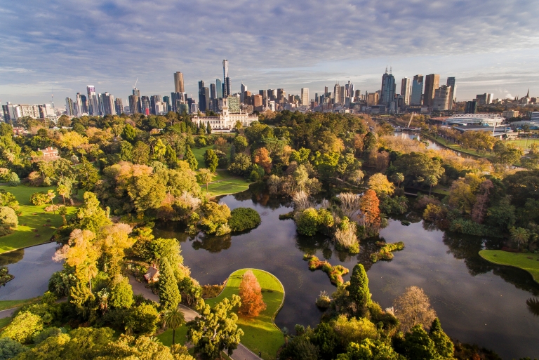 Aerial view of the Royal Botanic Gardens © Visit Victoria