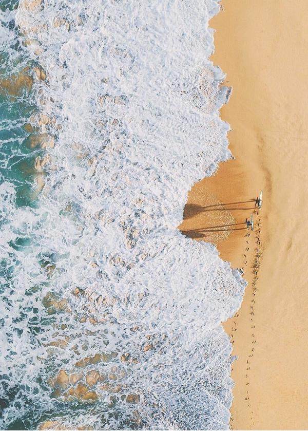 Aerial of surfers at Palm Beach near Sydney © Adam Krowitz