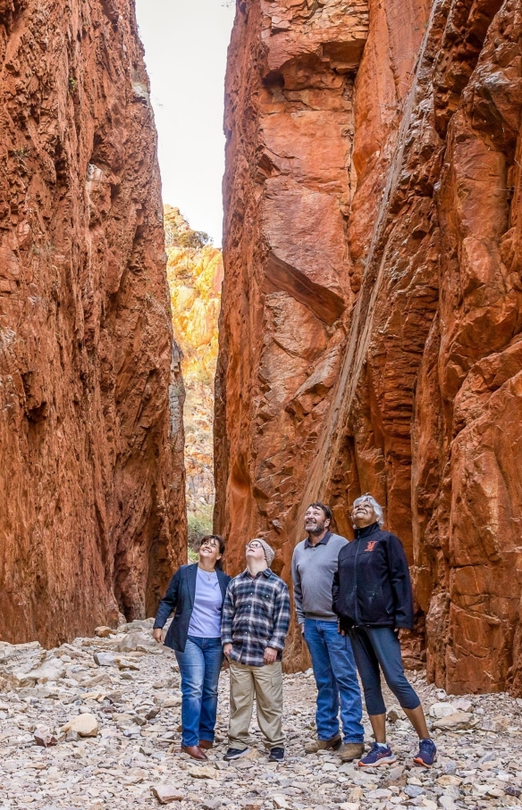 Group standing at Standley Chasm, West MacDonnell Ranges, Northern Territory © Tourism NT/Helen Orr