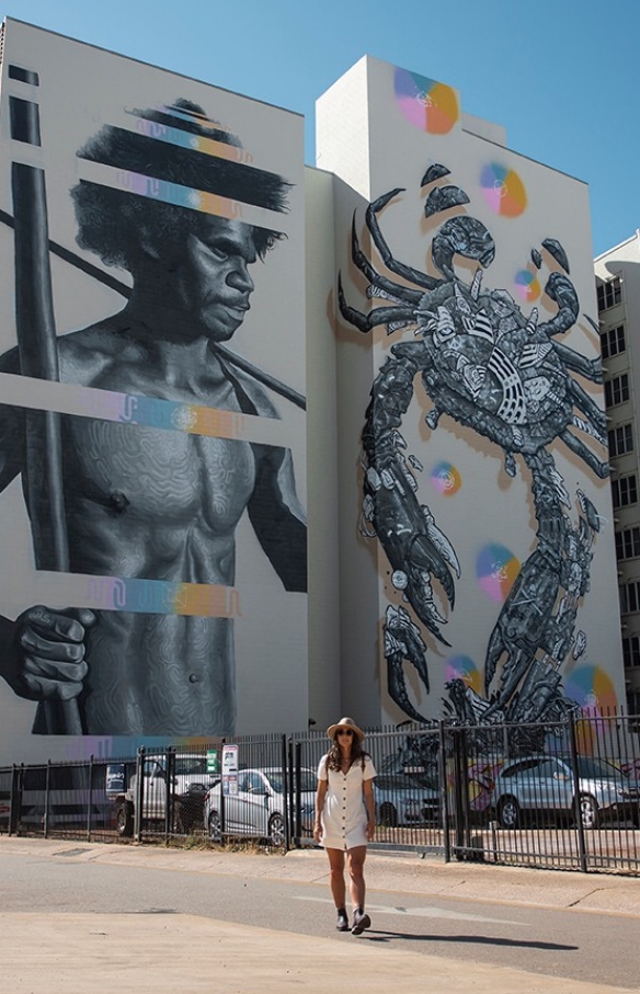 Fresque « The Multi Dimensional Man » à Darwin © Tourism Australia