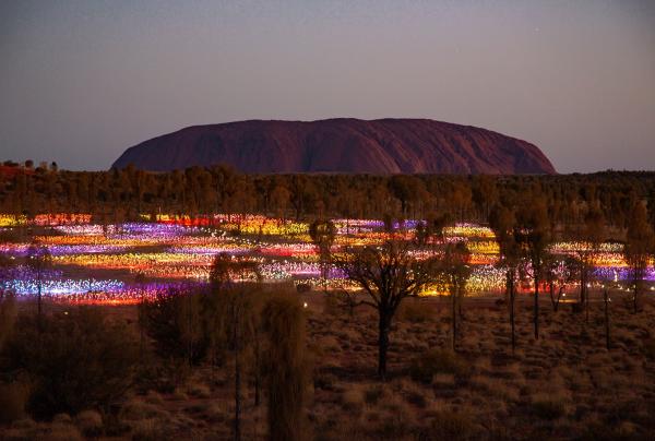 Installazione Field of Light nei pressi di Uluru © Tourism Australia