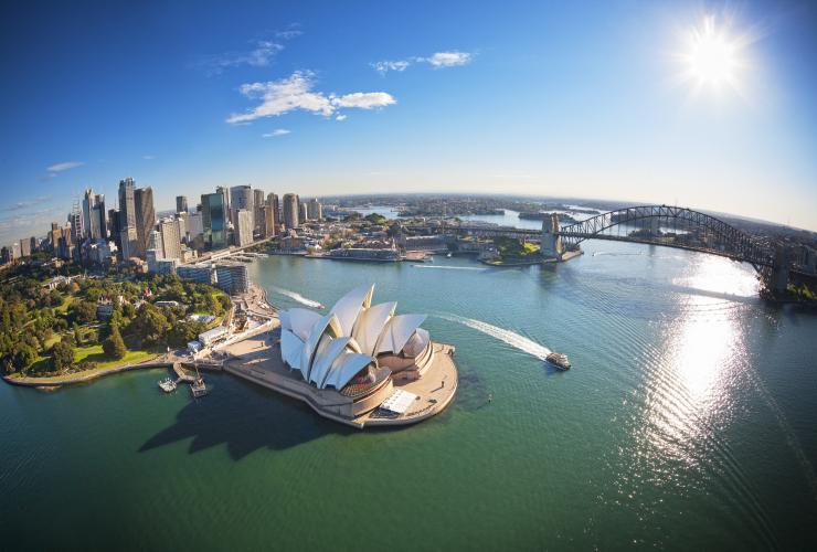 Nhìn từ trên không của Cảng Sydney, NSW © Điểm đến NSW Nhìn từ trên không của Cảng Sydney, NSW © Điểm đến NSW