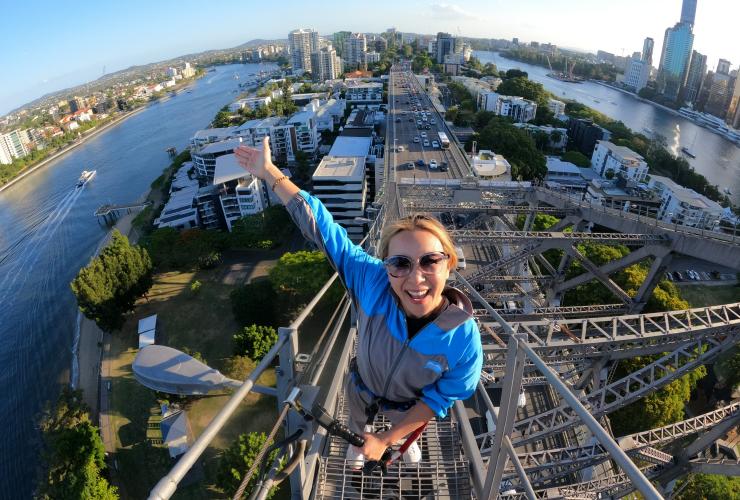 Christy climbing the Story Bridge with Story Bridge Adventure Climb, Brisbane, Queensland © Christy Leung Christy climbing the Story Bridge with Story Bridge Adventure Climb, Brisbane, Queensland © Christy Leung