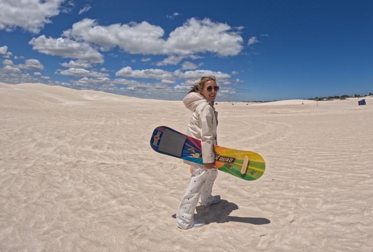 Christy Leung sand boarding at Lancelin Sand Dunes, Lancelin, Western Australia © Christy Leung Christy Leung sand boarding at Lancelin Sand Dunes, Lancelin, Western Australia © Christy Leung