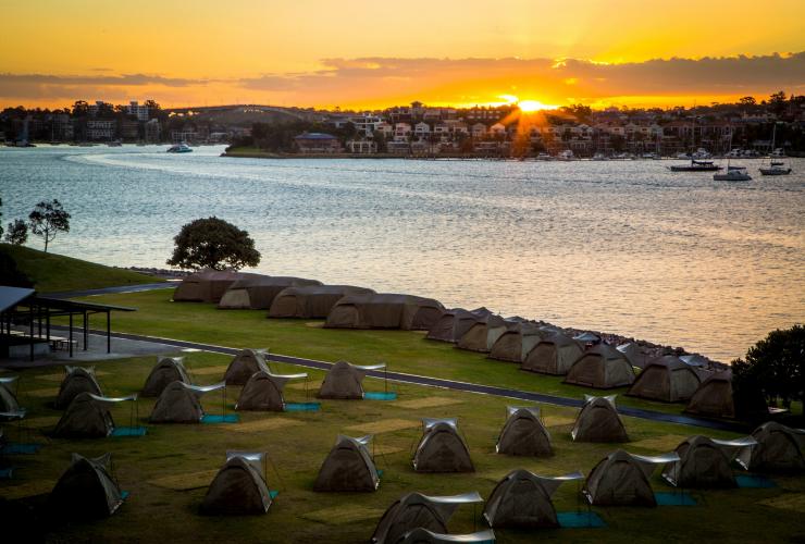 ニュー・サウス・ウェールズ州、シドニー、コカトゥー島、キャンプ © Destination New South Wales