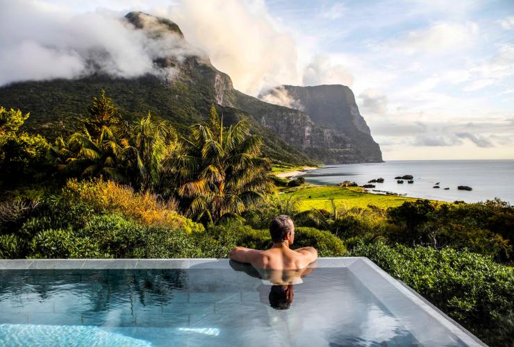 ニュー・サウス・ウェールズ州、ロード・ハウ島、カペラ・ロッジ、ゴーワーズ・テラス・プール © Baillie Lodges