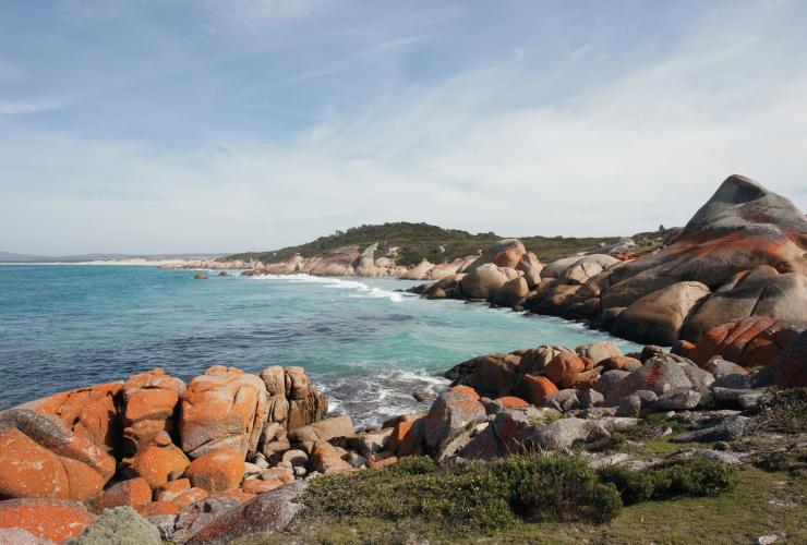 塔斯曼尼亞火焰灣保育區（Bay of Fires Conservation Area）的繽納龍灣（Binalong Bay）©澳洲旅遊局